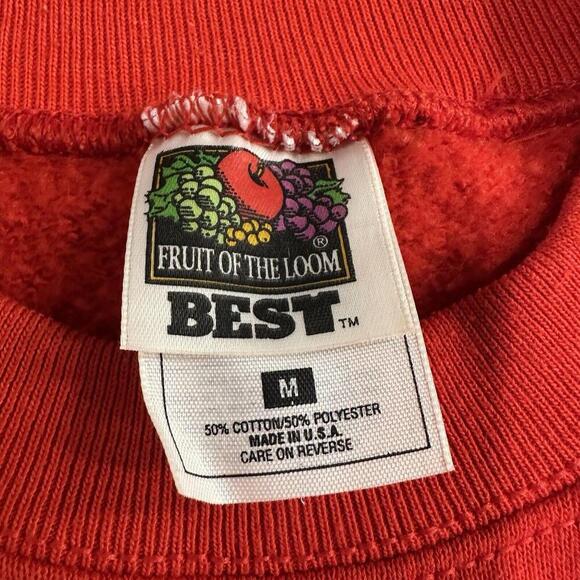 Vintage 90s Blank Red Fruit Of The Loom Best Sweatshirt Size Medium Made In USA - Picture 11 of 15